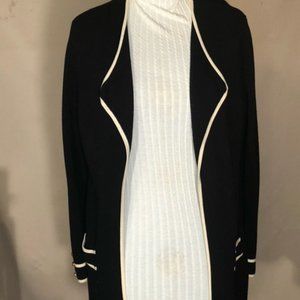 Vintage Talbot's Black & White Knit Blazer Sz L